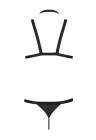 Wyzywający, czarny harness ze stringami