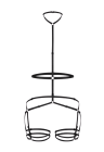 Seksowny harness, body z paseczków - choker i podwiązki