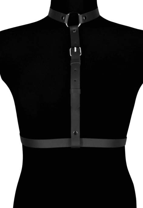 Harness - uprząż zapinana na szyję w czarnym kolorze