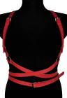 Eleganckie, skórzane szelki - harness kolor czerwony