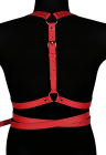 Eleganckie, skórzane szelki - harness kolor czerwony