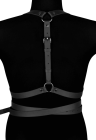 Eleganckie, skórzane szelki - harness kolor czarny