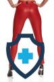 Czerwone legginsy z elastycznego materiału (wetlook) z push-upem
