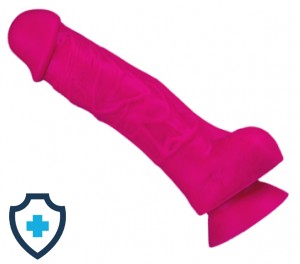 Hiperrealistyczne, duże i grube dildo w kolorze różowym, 22 cm
