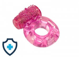 Żelowy pierścień erekcyjny z wibracjami w kolorze różowym