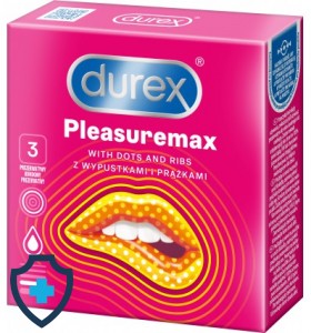 Prezerwatywy stymulujące z prążkami i kropkami, Durex 3 szt.
