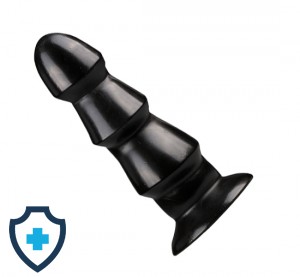 Czarne dildo analne, buttplug, choinka - 17 cm