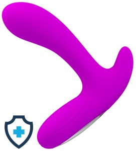 Ekskluzywny masażer prostaty, silikonowy stymulator analny, purpurowy