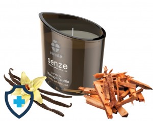 Akcesoria do masażu - świeca o zapachu wanilii i drzewa sandałowego