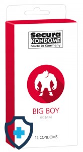Duże prezerwatywy Big Boy, szerokość 60 mm, 12 szt.