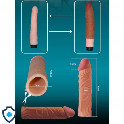 Nakładka pogrubiająca penisa z przedłużką 17,5 cm