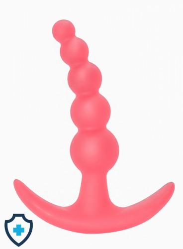Progresywna sonda analna z wygodną kotwiczką w różowym kolorze