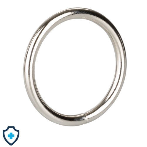 Metaliczny, srebrny pierścień, medium 5 cm 