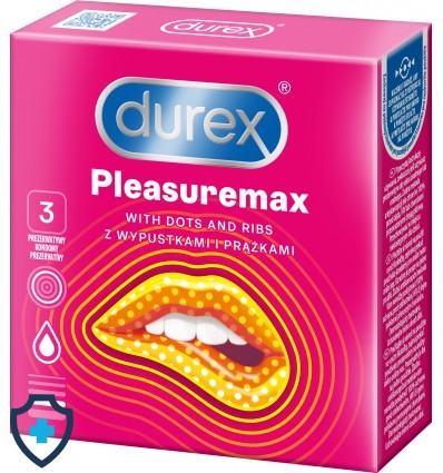 Prezerwatywy stymulujące z prążkami i kropkami, Durex 3 szt.
