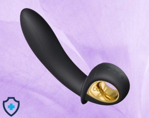 Luksusowy wibrator waginalno-analny ze złotymi detalami