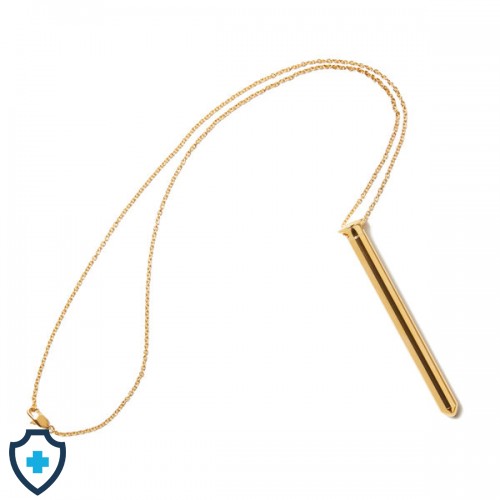 Naszyjnik pokryty 24-karatowym złotem - mini wibrator, biżuteria erotyczna sexshop