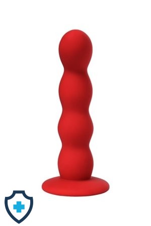 Czerwony, wygięty plug analny o zwężającym kształcie Kraków sexshop
