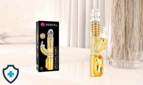 Elegancki, złoty wibrator wielofunkcyjny króliczek - Seks w Wielkim Mieście