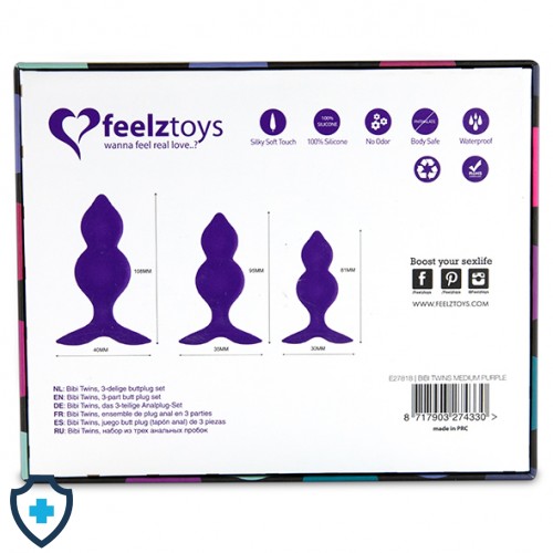 FeelzToys - Ekskluzywny, progresywny zestaw podwójnych korków analnych