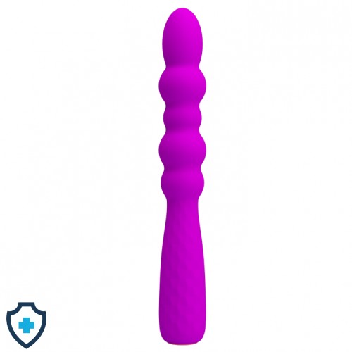 Oryginalny, elastyczny wibrator - analny i waginalny, fioletowy