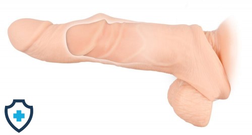 Hiperrealistyczna nakładka na penisa, przedłużka + 5 cm