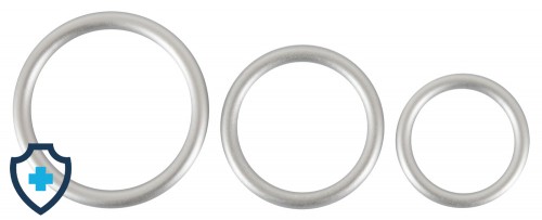 Komplet 3 silikonowych pierścieni w metalicznym kolorze