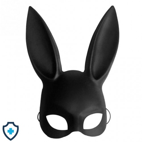 Czarna maska królika, sztywna 