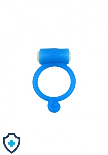  Dyskretny, wibrujący pierścień erekcyjny - niebieski