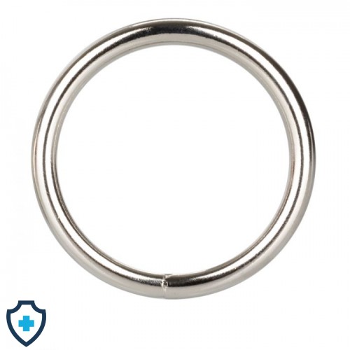 Metaliczny, srebrny pierścień, medium 5 cm 