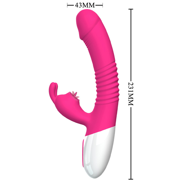 Wymiary wibratora z wypustką stymulującą łechtaczkę przy pomocy języka